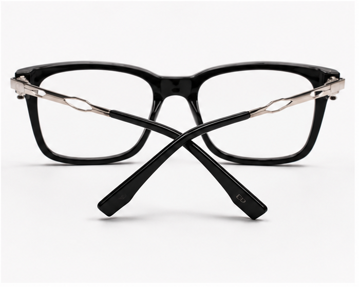 Dior L-538 Premium Black Silver Square Eyewear Frame
