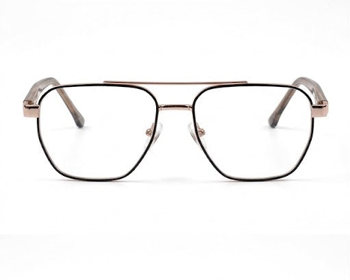 Luxe Rose Gold Classic Rectangular Optical Frame - Multiple Views