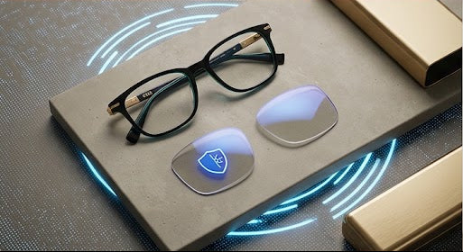BOSS L-543 Black & Teal Rectangular Optical Frame - Lifestyle View