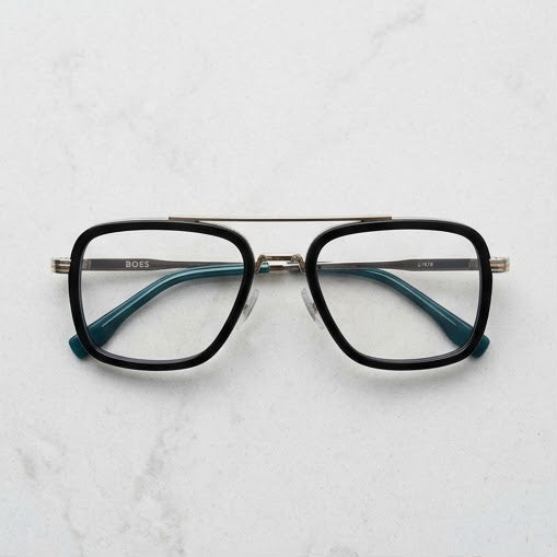 Luxe Black & Gold Classic Rectangular Optical Frame
