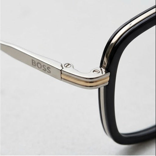 Luxe Black & Gold Classic Rectangular Optical Frame
