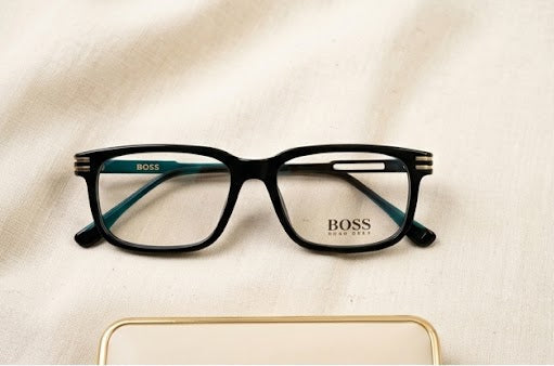 BOSS L-543 Black & Teal Rectangular Optical Frame - Product Details