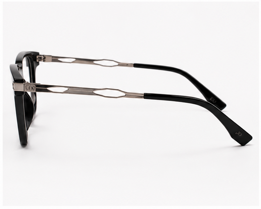 Dior L-538 Premium Black Silver Square Eyewear Frame