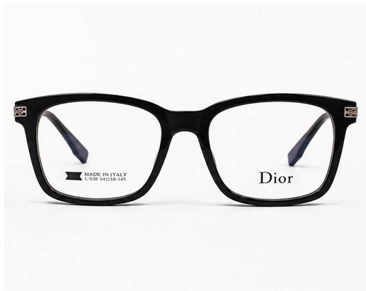 Dior L-538 Premium Black Silver Square Eyewear Frame