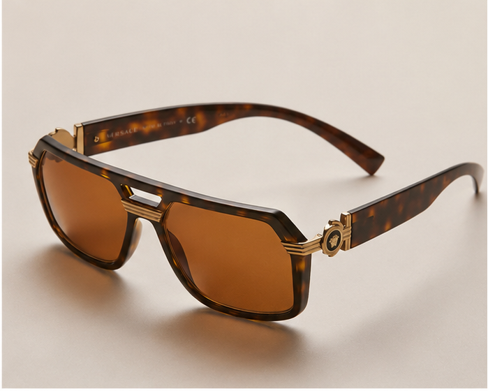 Versace-Inspired Medusa Tortoise Sunglasses