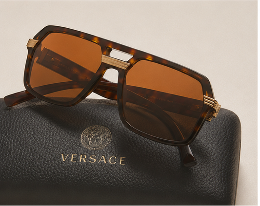 Versace-Inspired Medusa Tortoise Sunglasses