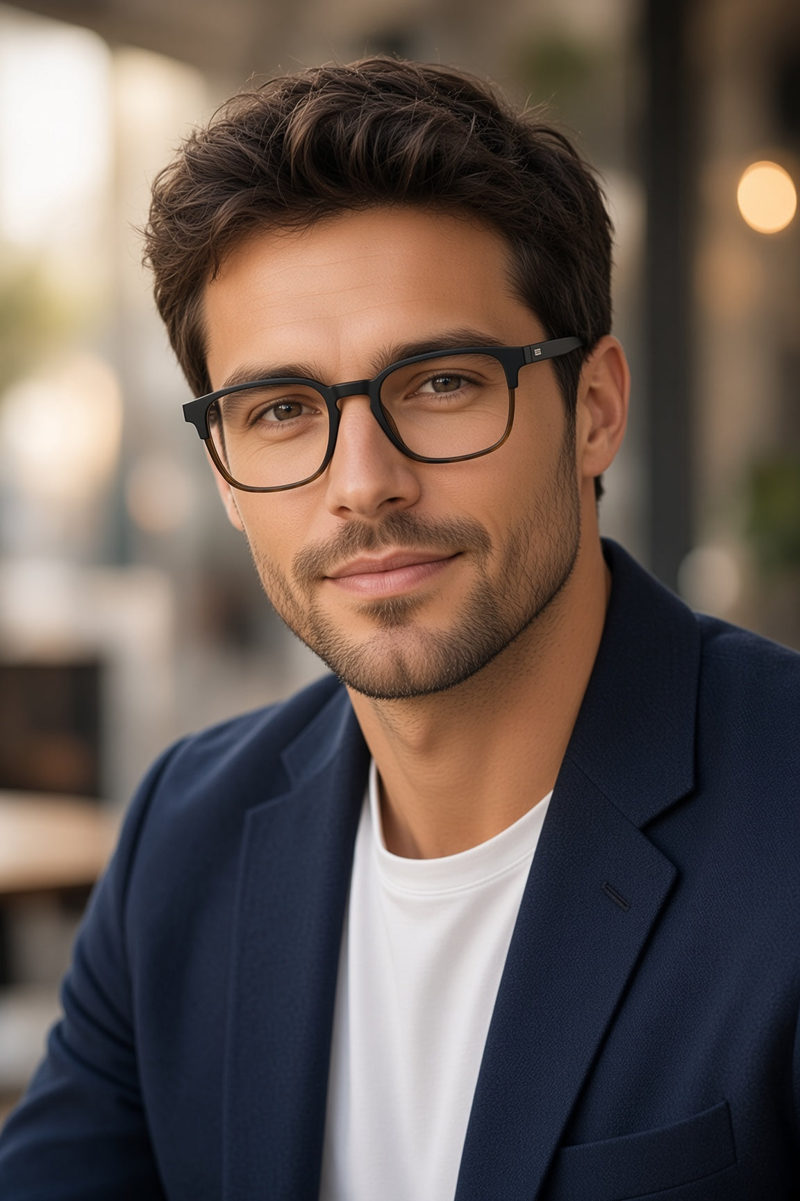 Havana Series — Two-Tone Olive Square Frames
