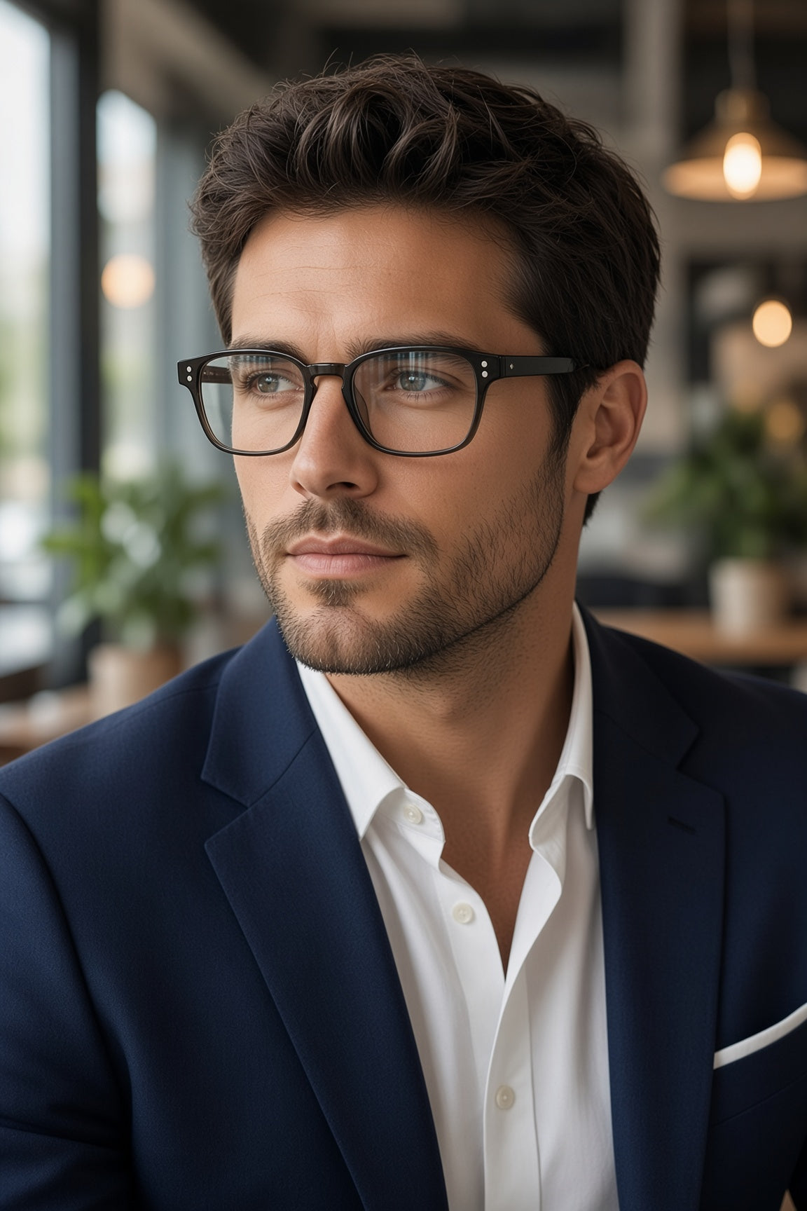 Slate Series — Charcoal Square Acetate Frames