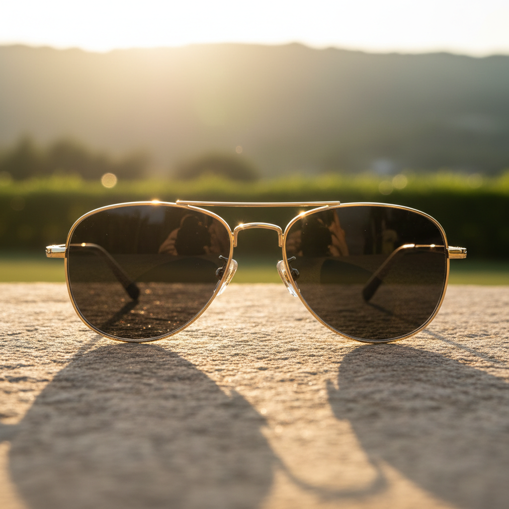 LensKraft Aero Titanium - Dark Lenses Outdoors (AFTER)