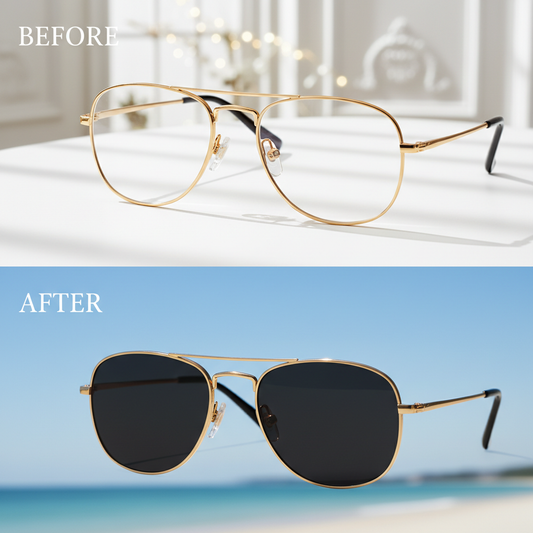 LensKraft Aero Titanium - BEFORE & AFTER Photochromic Comparison