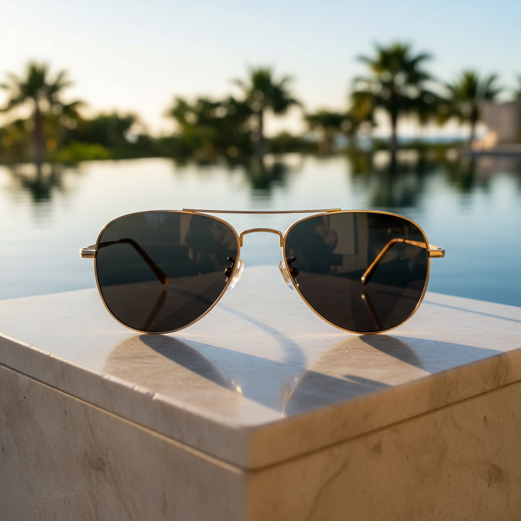 LensKraft Aero Titanium - Dark Lenses Outdoors (AFTER)