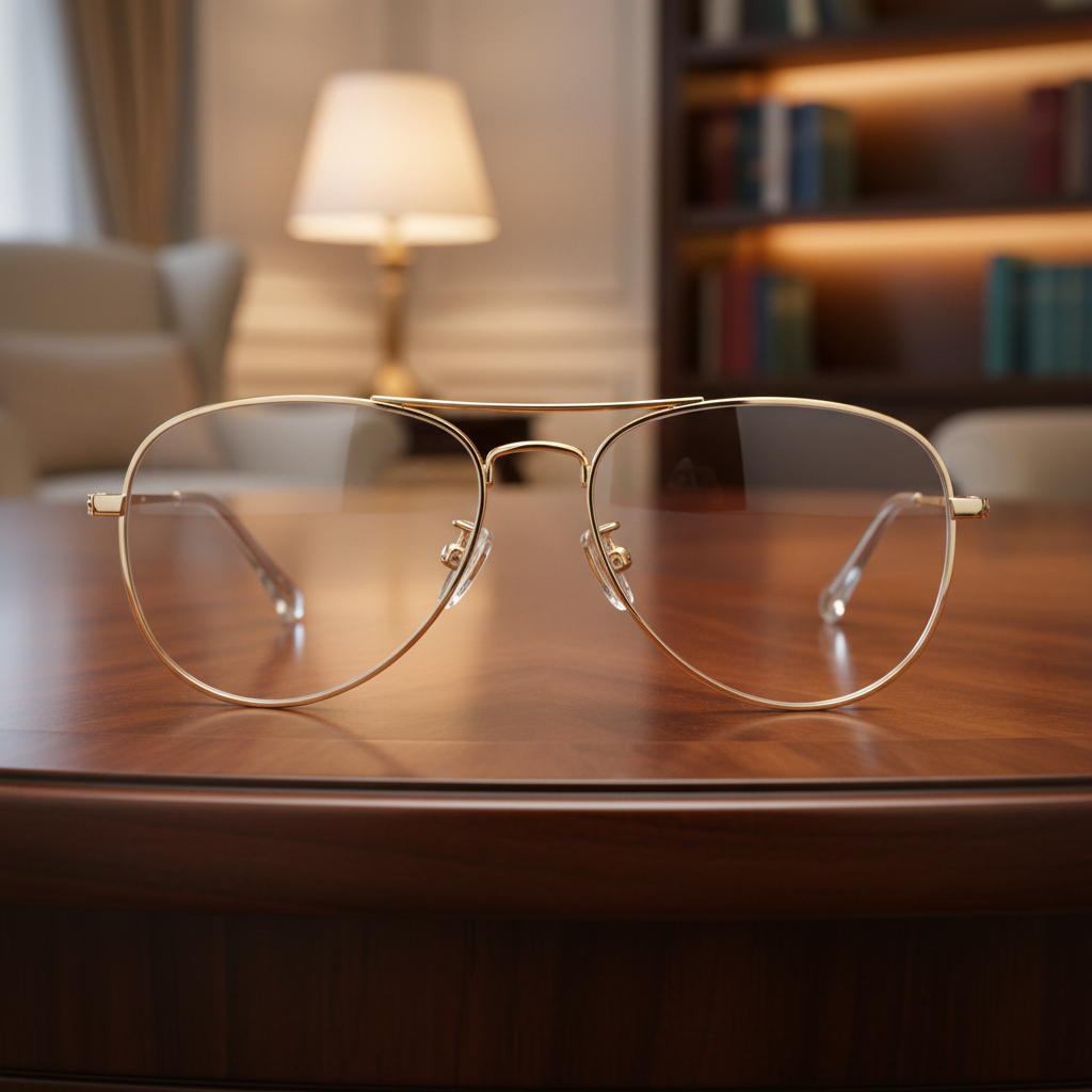LensKraft Aero Titanium - Clear Lenses Indoors