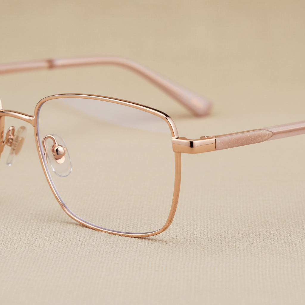 Bella Rose Square Optical Frame - Detail Shot