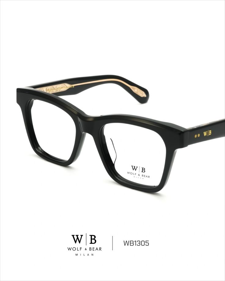 Wolf & Bear WB1305 Modern Square Frames - Model wearing glasses